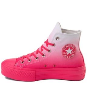 Women’s pink ombré platform high top converse sneakers size 9